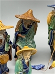 (6) Chinese Mud Men, Shiwan Ware Figures