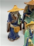 (6) Chinese Mud Men, Shiwan Ware Figures