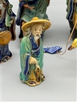 (6) Chinese Mud Men, Shiwan Ware Figures