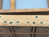 Antique Wooden 8 Slot Butter Mold With Wooden Rest