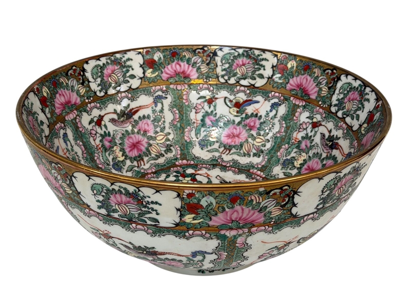 Chinese Famille Rose Medallion Porcelain Center/Punch Bowl