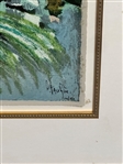 Claude Fauchere Signed Serigraph Lady in Blue 