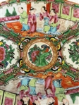 Chinese Export Rose Medallion Saltglaze Oval Plate