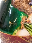 1900 French Art Nouveau Hand Painted Enamel Over Copper Vase