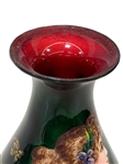 1900 French Art Nouveau Hand Painted Enamel Over Copper Vase