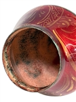 1900 French Art Nouveau Hand Painted Enamel Over Copper Vase