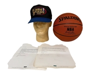 1996 Official NBA Finals Game Basketball and Hat With COA Letters