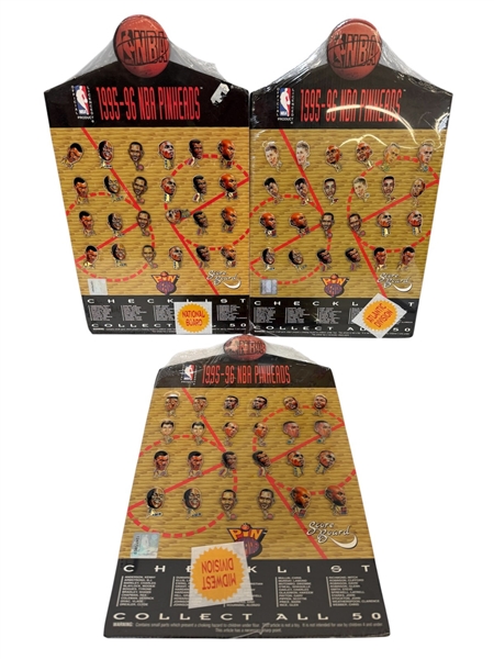 (3) 1995-96 NBA Pin Heads New in Package
