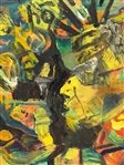 Mixed Media Oil Painted Both Sides Signed Vince
