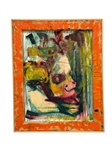 Mixed Media Oil Painted Both Sides Signed Vince