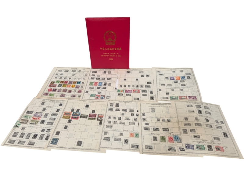 1994 Postage Stamps of China Book, (9) Worldwide British Commonwealth Pages of Stamps