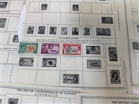 1994 Postage Stamps of China Book, (9) Worldwide British Commonwealth Pages of Stamps