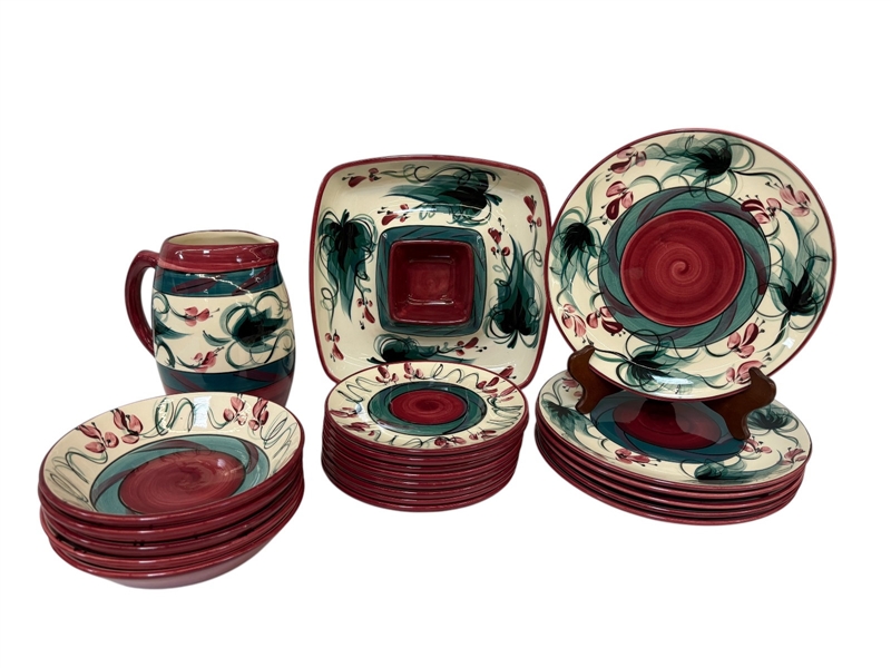 Gail Pittman Red Grapevine Stoneware Dishes