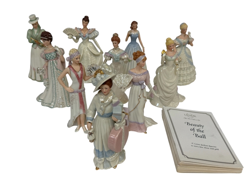 (10) Lenox Belle of the Ball Porcelain Figures With COAs