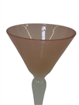 Pair Stevens and Williams Orange Martini Stems