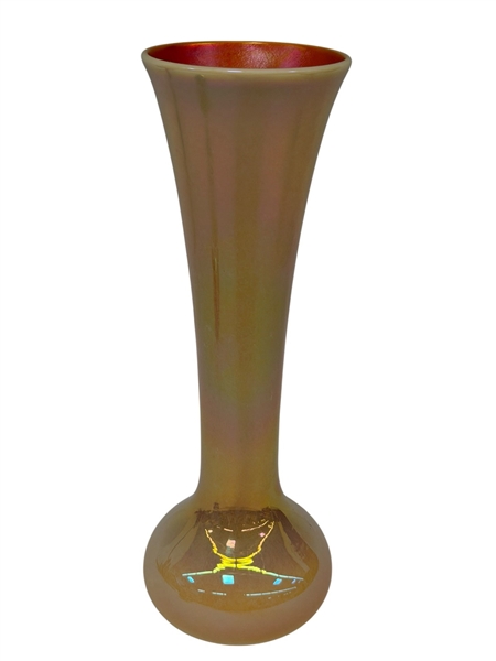 Imperial Glass Vase Free Hand Marigold/Amber