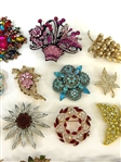 (21) Flower and Butterfly Costume Jewelry Brooches
