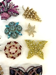 (21) Flower and Butterfly Costume Jewelry Brooches