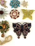 (21) Flower and Butterfly Costume Jewelry Brooches