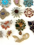 (21) Flower and Butterfly Costume Jewelry Brooches