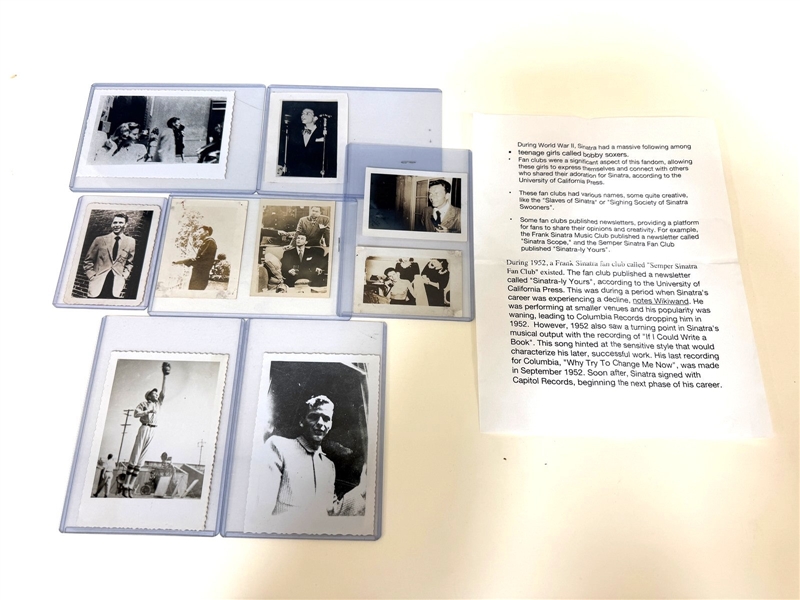 (9) Group of Frank Sinatra Black and White Photographs