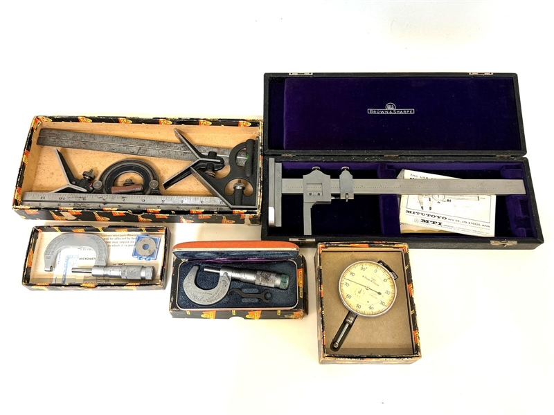 Large Group of Machinists Tools by Brown and Sharpe