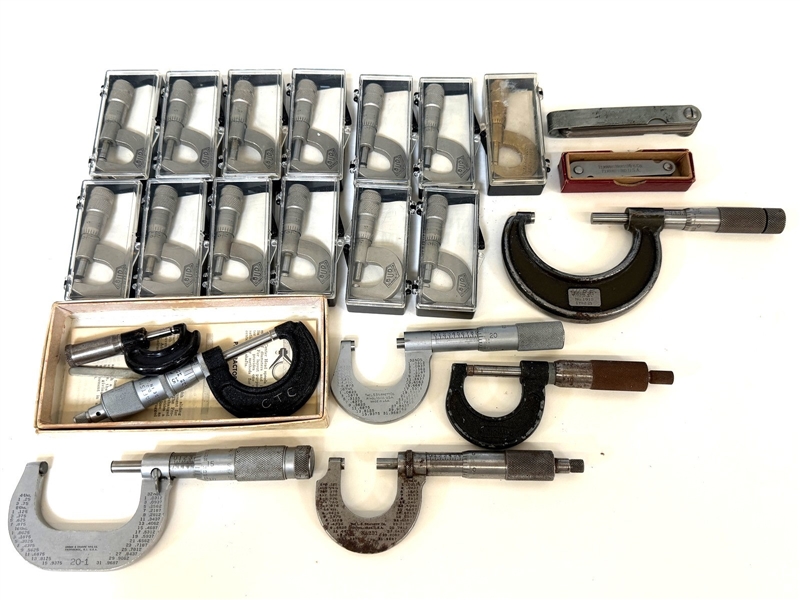 Machinists Tools: Micrometers, Screw Patch Gauges, Brown and Sharpe, Lufkin, Starret