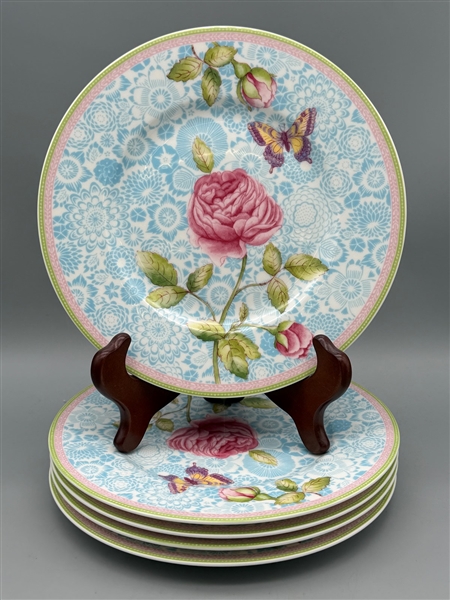(5) Villeroy & Boch Rose Cottage Plates
