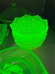 Group of Uranium Glass; Fenton, Jeannette