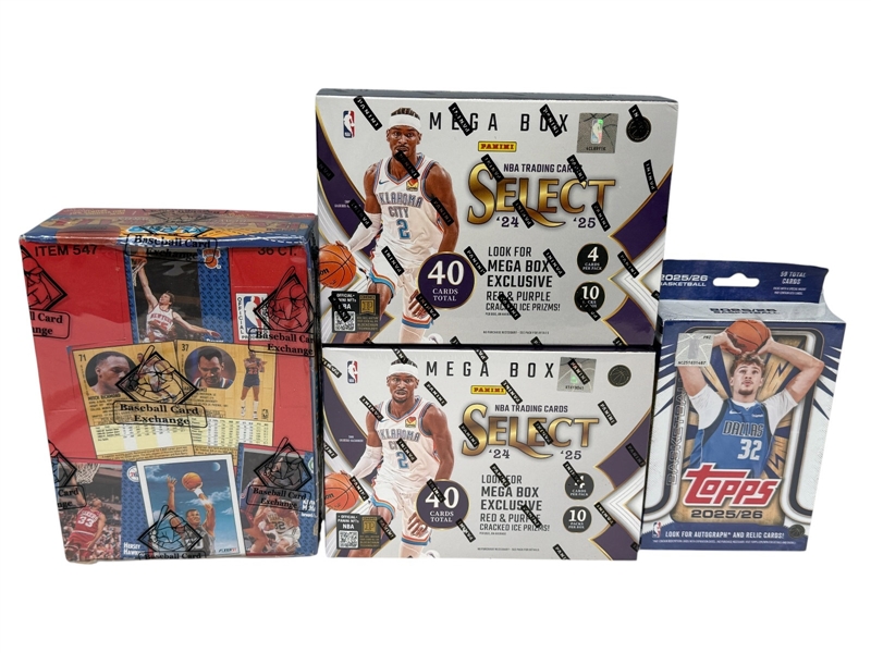 (4) Unopened NBA Basketball Card Boxes
