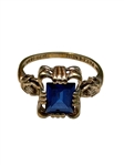 9k Gold Ring With Natural Sapphire From 1930s