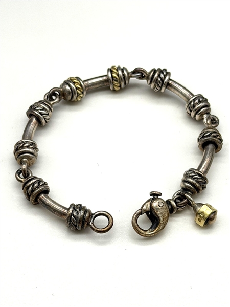 David Wysor Sterling Silver, 18k Gold Link Bracelet