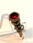 9k Gold Pendant With Red Stone Top