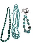 (3) Chunky Turquoise Bead Necklaces 