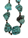 (3) Chunky Turquoise Bead Necklaces 
