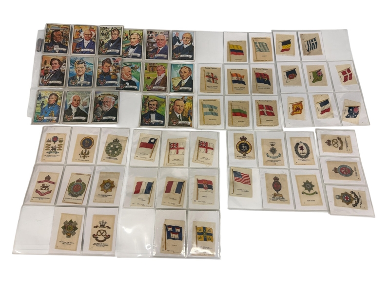 (17) 1956 Topps President Cards, (41) Flag & Battalion Silks