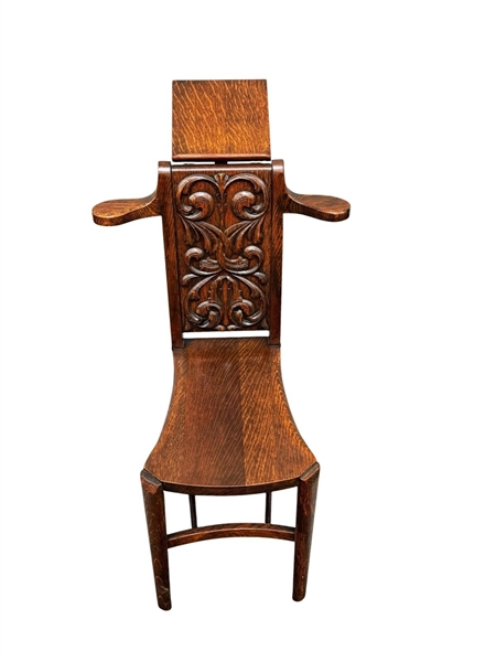 Unique Arts and Crafts Chair, Ornate Carvings