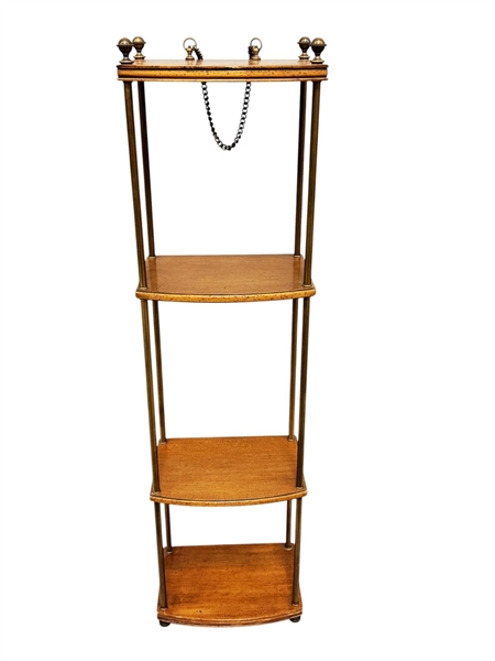 Stiffel Brass and Wood Shelving Unit