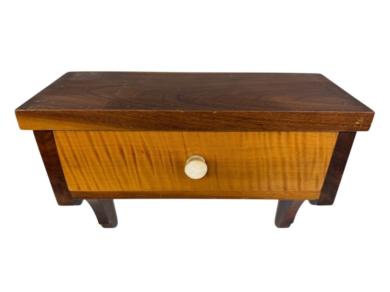 One Drawer Tiger Maple Front Wall Sconce Shelf