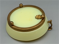 Uranium Glass Dolphin Ormolu Mounted Handle Ashtray