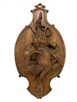 Swiss/German Black Forest Hand Carved "Fruits of the Hunt" Wall Plaque