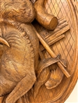 Swiss/German Black Forest Hand Carved Fruits of the Hunt Wall Plaque