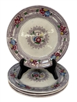 (4) E. Challinor Rosetta 19th Century Staffordshire Transferware Plates