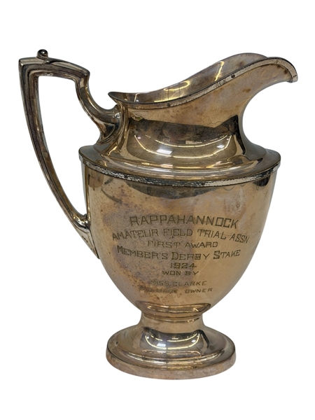 1924 Silver Plate Trophy Pitcher "Amateur Field Trial Association Derby Stake"