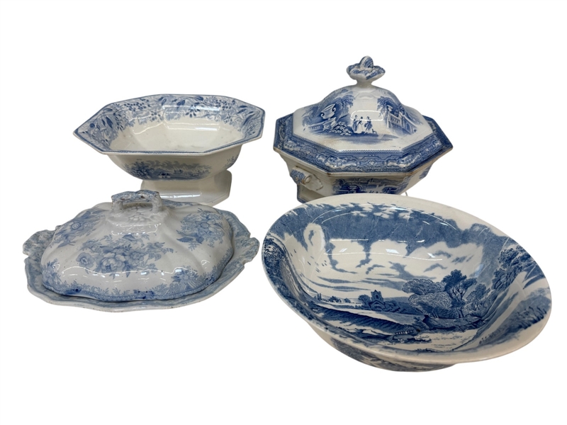 Group of Transferware; Alleghany, Meakin, Wedgwood: 