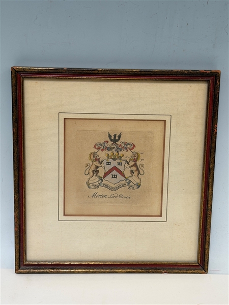 1770 Morton Lord Ducie Coat of Arms Matted and Framed