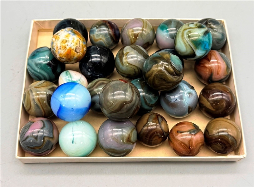 (27) Hand Made Shooter Marbles, Some Agate