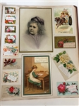 Incredible Scrapbook Filled With Turn of the Century Advertising Cards, Holiday Greetings, Black Americana