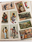 Incredible Scrapbook Filled With Turn of the Century Advertising Cards, Holiday Greetings, Black Americana