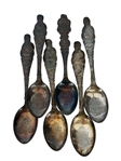 (6) Columbian Exposition Silver Plate Souvenir Spoons